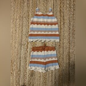 Striped Knit Tank and Shorts Toddler Set